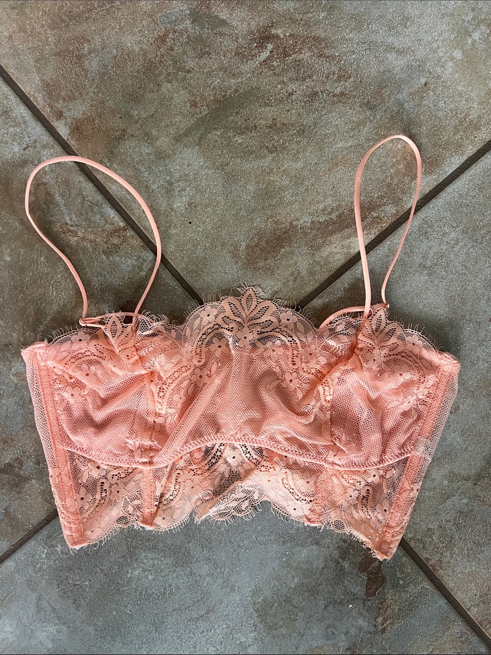 Free People Peach Lace Bralette - Soft Peach